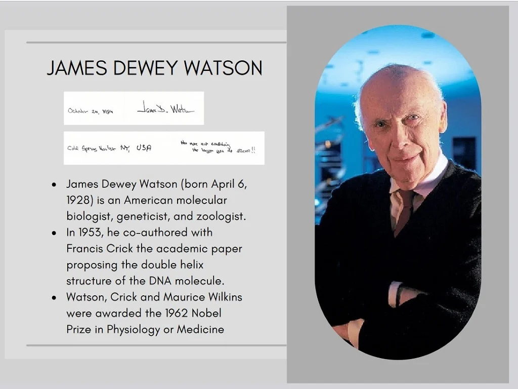 Visitors&rsquo; book page from James Dewey Watson