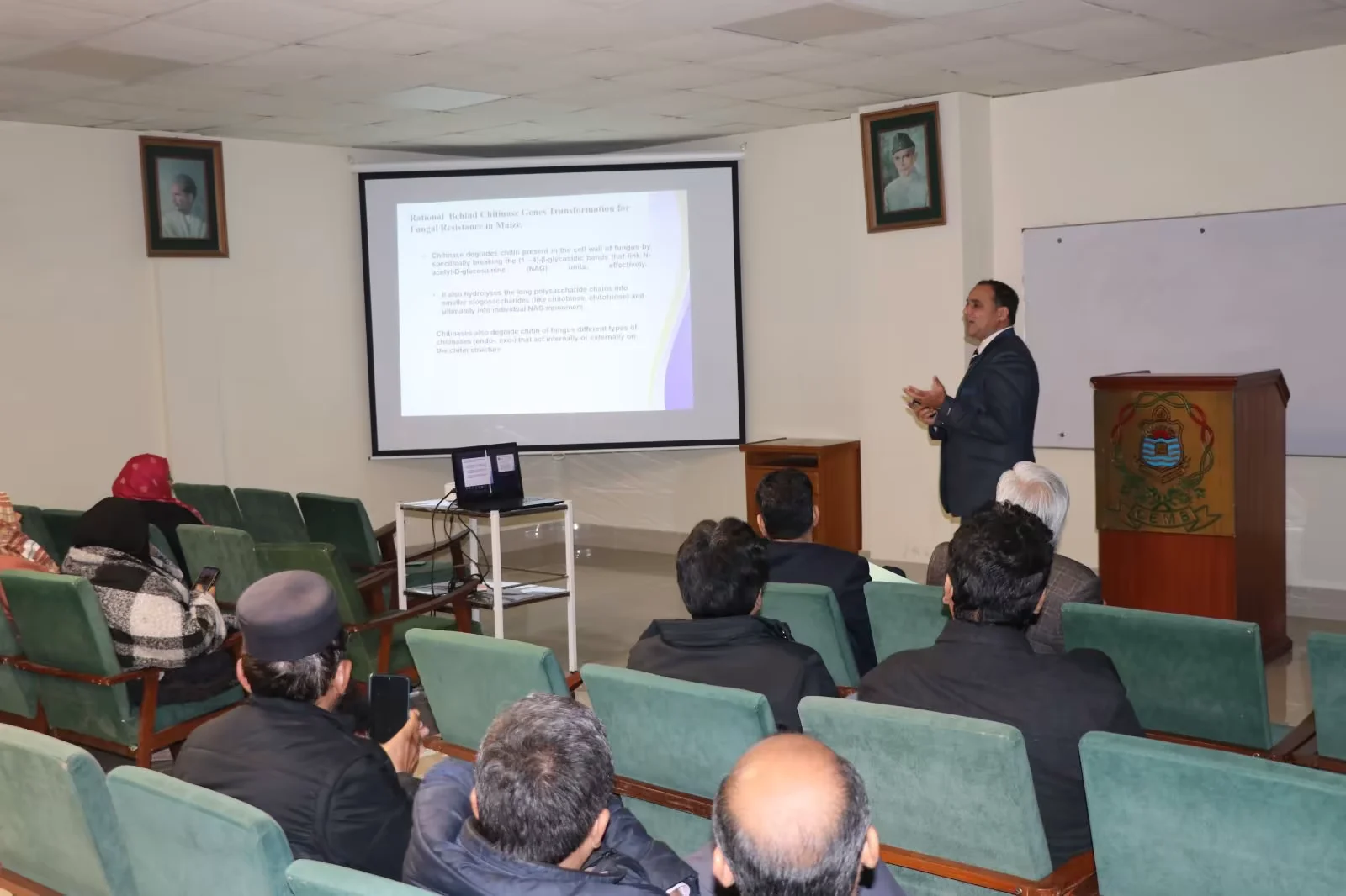 CEMB students, researchers and guests attending a scientific seminar