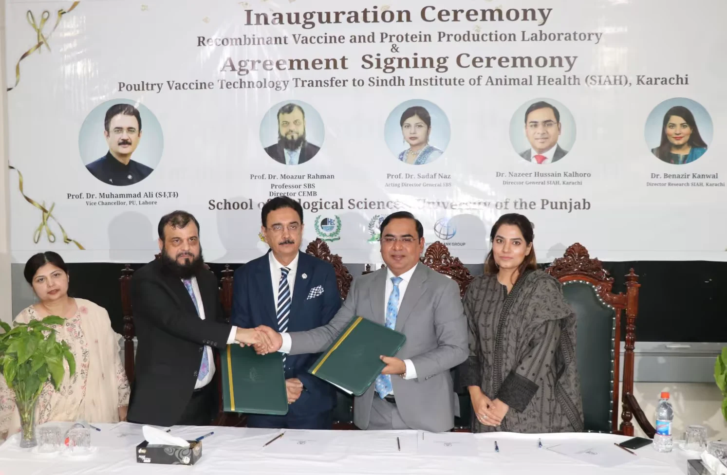 CEMB leadership at an agreement signing ceremony for a technology transfer partnership